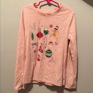 Holiday Time Pink Festive Long Sleeve Tee